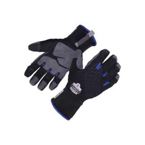 Pair of rubber electric shock gloves with insulation for electrical safety