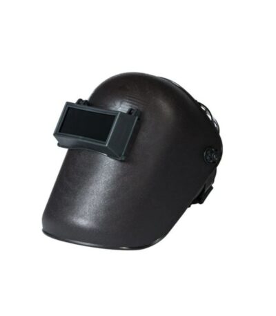 Auto-darkening welding helmet with clear visor and adjustable headgear