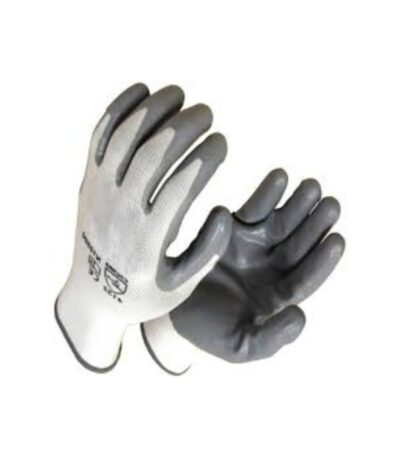 Pair of green chemical-resistant gloves used for handling hazardous liquids