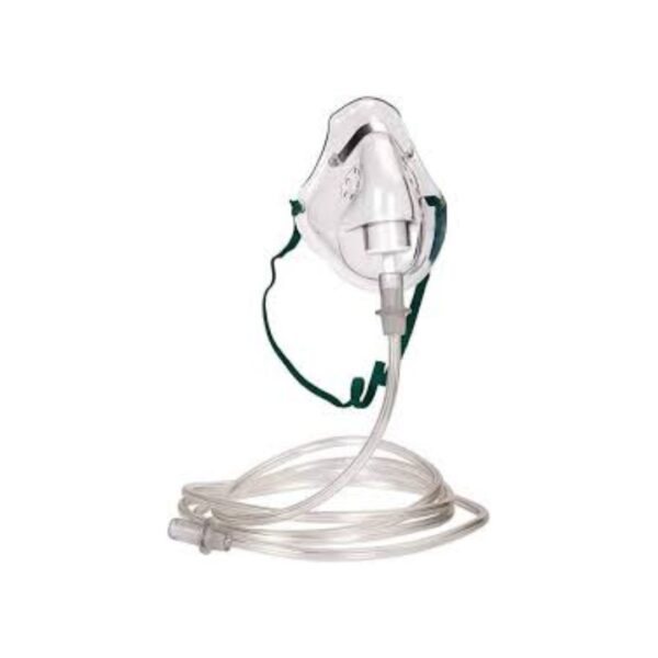 Medical oxygen mask with transparent reservoir bag and adjustable straps