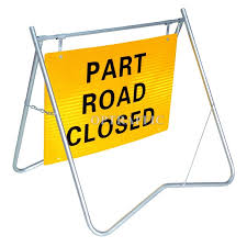 Temporary road closure signs