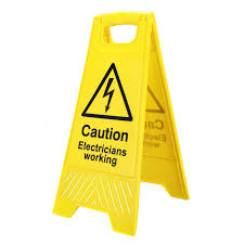 Caution signage for electrical work