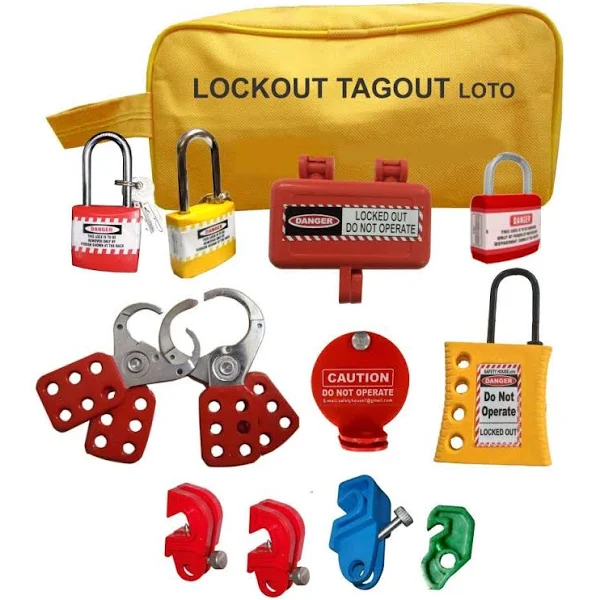 Safety lockout tagout kits