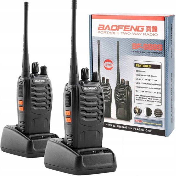 Baofeng BF-888S two-way radio with antenna and belt clip for professional use